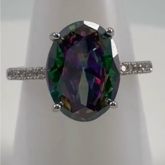Oval Mystic Topaz Ring - Picture 7 of 7